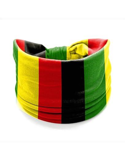 BBTDIN Juneteenth Headband Black Green Yellow Red Hair Band African Jamaica Rasta Headwear BNF03 (Turban-A1, Free Size)3 Pcs