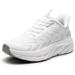 Women's Slip On Walking Shoes Running Comfortable Tennis Breathable Non Slip Athletic Gym Workout Cross Training Fashion Sneakers (9.5, White)