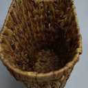 PINXIURY Bathroom Wicker Trash Can Handwoven Wicker Waste Basket with Built-in Handles Water Hyacinth Garbage Can for Bedroom Office Kitchen 100% Handmade 13" L x 7.5" W x 12.2" H, 3.2 Gallon
