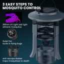 Solar Mosquito Trap Outdoor Waterproof, Rechargeable Fly Trap with Solar Panel Sensor and Lighting, Mosquito Zapper Flying Insect Bug Trap for Home, Patio, Backyard, Camping