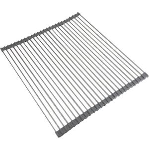 Ahyuan Roll up Dish Drying Rack Over The Sink Kitchen Roll up Sink Drying Rack Portable Dish Drainer Foldable Dish Drying Rack (Warm Gray, 20.5''X19.7''), Rectangle 20.5''X19.7''