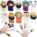 Outus 30 Pcs Passover Finger Plagues Puppet Kit Felt Plagues Finger Puppets for Pesach Seder Celebration Festival Party Supplies, 10 Styles (Passover Characters)