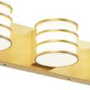 LED Bathroom Vanity Light - 20.5 Inch Gold 3-Light Fixture with White Acrylic Shades, 6000K Cool White, Mirror Lighting for Bathroom, Bedroom, Hallway, Living Room Wall Sconce
