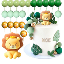 JeVenis Lion Cake Topper Lion Decorations Safari Animal Cake Toppers Wild One Cake Topper Jungle Baby Shower Decoration