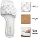 ATHMILE Braided Womens Sandals 2026 Square Open Toe Fashion Slide Sandals Women Dressy Summer Flat Beach White Size 9
