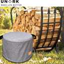 Round Fire Pit Cover for Bonfire Fire Pit Cover 19.5 Inch, Bonfire Cover Waterproof 20 Inch,Bonfire Fire Pit Accessories Outdoor Heavy Waterproof Protective Round (Grey)