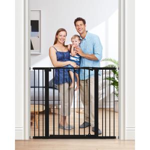 keny 36" Extra Tall Baby Gate for Doorways, Fits Openings 29.7" to 46" Wide, Auto Close Pressured Mounted Dog Gate for Stairs, No Drilling Easy Install Pet Gate, Black
