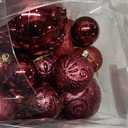41PCS Burgundy Christmas Ornaments Set - Shatterproof Christmas Tree Ornaments with Icicle for Holiday Party - Vintage Xmas Decorations in 4 Sizes
