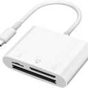 SD Card Reader USB C for iPhone / Phone/iPad/Mac/Laptop, Three Card Slot Micro SD Card Reader Supports SD Micro SD CF Card, Digital Camera Viewer Memory Card Reader Plug and Play