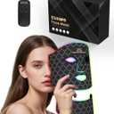 EVFOFO 7-Color LED Red Light Mask with 630nm & 850nm NIR - Red Light Therapy for Face and Neck, Promotes Refined Skin, Clarifies Blemishes & Smooths Fine Lines for Home, Work & Rest, Black