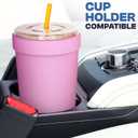 Frost Buddy Togo Buddy 30 oz Stainless Steel Vacuum Insulated Tumbler To Go Coffee Cup - Iced Coffee Cups, Iced Coffee Sleeve, Travel Mug, Thermal Cup for Hot & Cold Drinks, Dunkin Cup (Purple Glitz)
