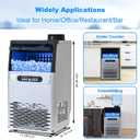Amzgachfktch Commercial Ice Maker, 100lbs/24H Under Counter/Freestanding Ice Maker with 22 Lbs Storage, 2 Water Inlet Modes, Auto Self Cleaning Ice Machine for Home/Bar/Office/Shop