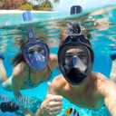 Greatever Full Face Snorkel Mask, Snorkeling Gear for Adults with Latest Dry Top Breathing System and Detachable Camera Mount, Foldable Snorkel Set for Family Snorkeling Trips, Anti-Fog & Anti-Leak