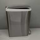 BETHEBEST 4 Gallon/15 Liter Trash Can with Soft Close Lid,Stainless Steel Garbage Can with Removable Inner Bucket,Step Pedal Trash Can for Bathroom,Bedroom,Kitchen (Silver)