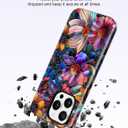 Jusy Magnetic Stained Glass Floral Case for iPhone 17, Purple