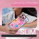 KANGHAR for iPhone 16 Pro Max Case Stand Summer Collage Coastal Full Body Rugged Shockproof Protection Glossy Protective Slim Case 6.9 Inch Pink