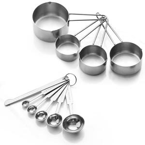 10-Piece Stainless Steel Measuring Cups and Spoons Set for Home Baking Essentials, Dishwasher Safe Kitchen Tools There Are No Details