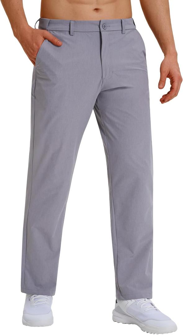CNBQDD Dress Pants for Men Lightweight Golf Casual Slacks (White, L)
