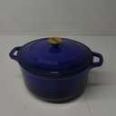 Mueller 6qt Enameled Cast Iron Dutch Oven, Heavy-Duty Casserole and Braiser Pan with Lid and Knob, Safe for All Cooktops, Aqua Blue