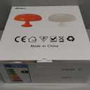 Orange Mushroom Lamp, Mid Century Modern Table Lamp for Bedroom, Minimalist Mushroom Decor Bedside Small Lamps, 2700K(Bulb Included, Plug Powered)