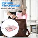 White Accordion File Organizer 13 Pocket Expanding File Folders Monthly Bill Receipt Tax Organizer, Letter A4 Size Documents Holder with Tabs for Work,Back to School,Home,Office