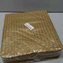 Elsjoy 2 Pack Flat Seagrass Storage Bins with Lid, Wicker Woven Storage Basket Set, Rattan Organizer Bins for Shelf, Closet, Bedroom