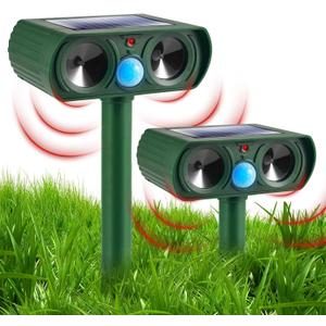 2025 Solar Animal Repellent Cat Repellent Outdoor with Motion Detection, Waterproof Ultrasonic Control for Deer Squirrel Raccoon Skunk Rabbit Dog Out of Garden Farm Yard Animal Deterrent Devices (1 Pack)