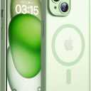 TOCOL Magnetic for iPhone 15 Case, Upgraded Full Camera Protection, Compatible with Magsafe, Drop Protection, Translucent Matte Back Bumper Phone Cover 6.1-InchLight Green