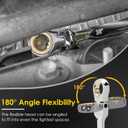 Extra Long Flex-Head Ratcheting Wrench Set, SAE 1/4" to 13/16", 5 Pcs Double Box End Long Handle Ratchet Wrenches, 72-Teeth, CR-V Labor-Saving Aviation Spanner with Pouch, Extra Torque for Tight Bolts