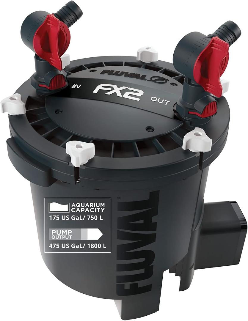 Fluval FX2 High Performance Canister Aquarium Filter - Multi-Stage Filtration, Built-in Powered Water Change System, and Basket-in-Basket Tray Design