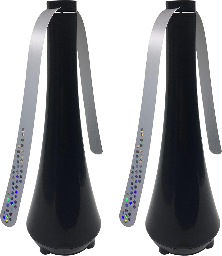 Fly Swatter for Outside/Inside Meal, Picnic, Barbeque, Events - Battery Operated Food Spinning Fan (Black Color, 2pcs)