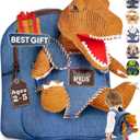 Naturally KIDS Toddler Backpack w Dinosaur Toys for Kids 2-4, 2 Year Old Boy Birthday Gift, 3 Year Old Boy Gift Girl, Toddler Dinosaur Toy