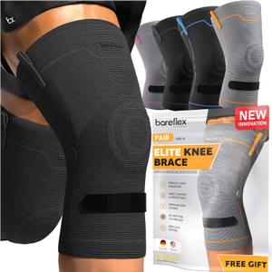 Elite Compression Knee Brace for Women & Men 2-Pack Knee Braces for Women Running Knee Pain, Knee Brace for Men, Knee Support Compression Sleeve (Medium, Black)