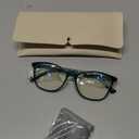 Madison Avenue Square Vintage TR90 Blue Light Blocking Reading Glasses for Women with Case, Anti Glare/Eyestrain Computer Readers Green +1.0