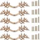 JUXYES Pack of 5 European Style Vintage Cabinet Handles Pulls, Antique Decorative Dresser Drawer Pulls Retro Drawer Pull Handles Knobs for Cupboard Cabinet (Golden)