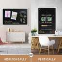 Magnetic Chalkboard Black Board 46 x 32, Extra Large Chalk Board Blackboard for Wall Decor, Easy-to-Erase Wood Framed Magnet Board, 4 Magnets for School, Home & Office (Classic White)