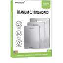 Titanium Cutting Boards For Kitchen, 3Pcs 100% Pure Cut Titanium Cutting Board, Food Grade Quality, Easy To Clean And Will Not Absorb Odors, Suitable For Kitchen Or Outdoor Camping