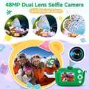 Kids Camera Boys Toys for 3 4 5 6 7 8 9 Years Old Boys, 48MP Dual Lens Kids Digital Camera Christmas Birthday Gifts, 1080P HD Video Selfie Toddler Camera with 32G SD Card (Green)