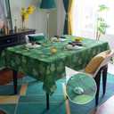 St. Patrick's Day Waterproof Tablecloth  Rectangular Table Cloth Shamrock Print, Stain Resistant, Perfect Table Cover for Dining & Kitchen Decor, W60 x L120 (Green)