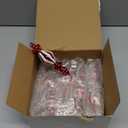 6 Pcs Red and White Glass Finial Christmas Ornaments Candy Cane Striped Glass Drop Hanging Ornaments Peppermint Christmas Tree Decorations for Holiday Xmas Tree Party Decorations