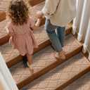 JOENIE Non-Slip Stair Treads for Wooden Steps, 8x30 in Indoor Carpet Stair Rugs, Washable & Easy Peel-Stick Installation, Safe Non-Slip Stair Covers for Home, Kids, Pets & Seniors (Beige, 4pc)
