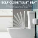 MUU Toilet seat, Slow Close, White heavy duty Toilet Seat with Non-slip Seat Bumpers Easy to Install & Clean PP Material Replacement Toilet Seat Fits All Toilet Brands Elongated Toilets(MU357-PP)