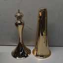 12 Pcs Tall Gold Trumpet Vases for Centerpieces & Wedding Tables - 21.65" Tall Gold Flower Vase Set with Weighted Base, Metal Trumpet Centerpieces for Tables (Bases para Centros de Mesa)