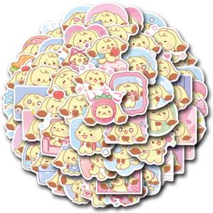 2 x 50pcs Pompompurin Stickers for Girl Water Bottle, Cute Sanrio Cartoon Dog Waterproof Vinyl Decal for Teen Adult Kids Phone Computer Notebook Laptop Travel Case Guitar Skateboard Scrapbook, 2 - 3.5 inch