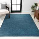 JONATHAN Y Haze Solid Low-Pile Turquoise Indoor Area Rug 4x6, Coastal,Bohemian,Minimalist,Classic, Easy-Cleaning for Living Room,Bedroom,Kitchen,Pet Friendly,Non-Shedding (SEU100H-4)