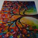 Tree Of Life Electric Stove Top Cover Protector, Colorful Abstract Glass Flat Top Stove Mat, Heat-Resistant Oven Induction Cooktop Mat for Ceramic Countertop Mats Dish Drying Mat