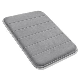  Toilet Bath Mat Set 2 Piece - Super Soft Absorbent Quick Dry Memory Foam Bathroom Rugs, Machine Washable Non Slip Floor Carpet (16x23, Gray)