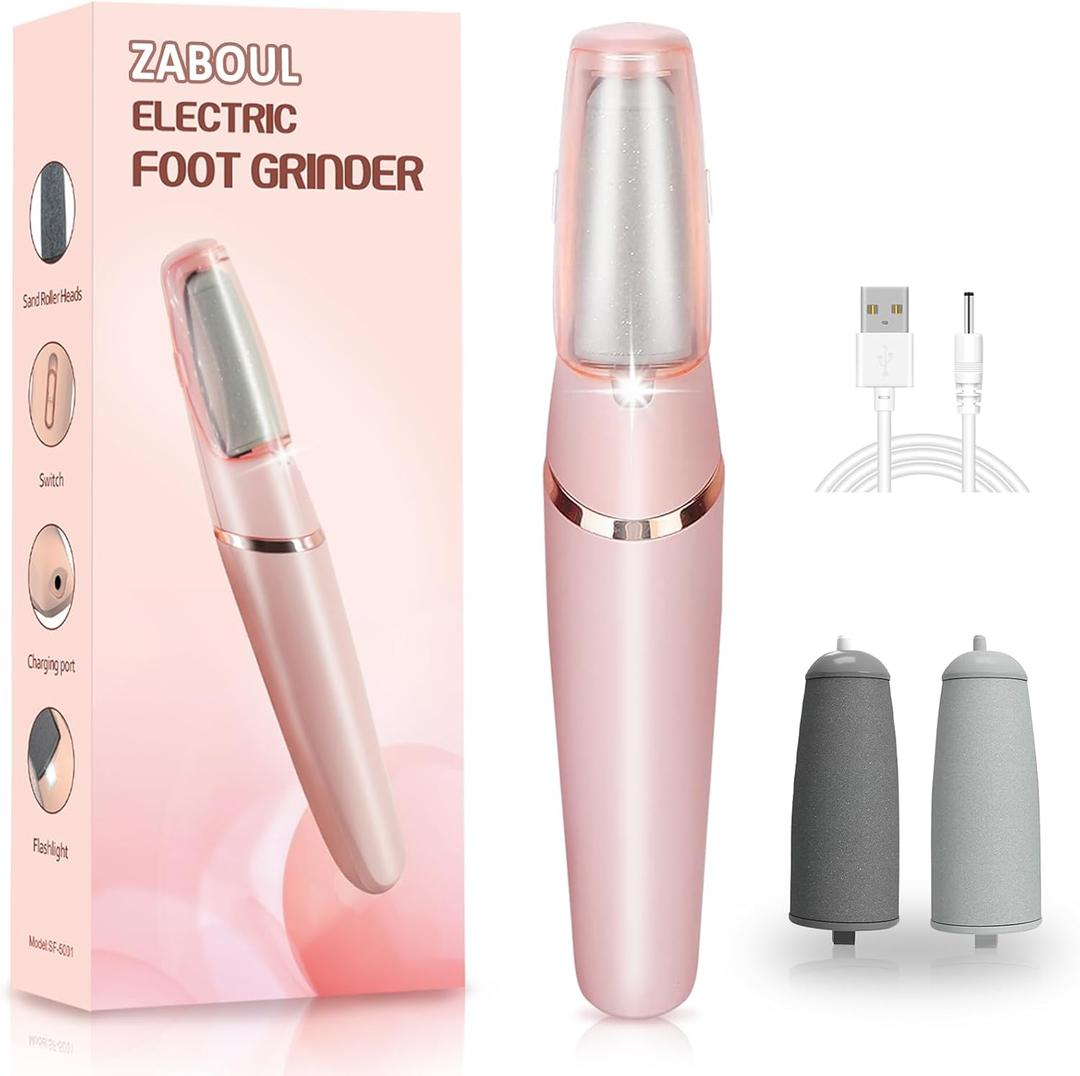 Callus Remover for Feet, ZABOUL Electric Foot Callus Remover Rechargeable Pedicure Tools Smooth Pedicure Wand Electronic Foot File, Feet Care for Removes Dry Hard & Dead Skin Ideal Gift (Pink 1)