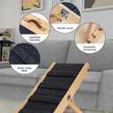2026 Upgraded Adjustable Dog Ramp for Bed, Sofa & Couch Stairs 4 Adjustable Height from 10" to 18" Foldable Portable Pet Ramp for Car Heavy Duty Pet Steps with Non-Slip Surface
