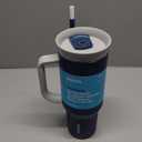 Owala Stainless Steel Triple Layer Insulated Travel Tumbler with Spill Resistant Lid, Straw, and Carry Handle, BPA Free, 40 oz, Dark Blue (Saltwater Starfish)